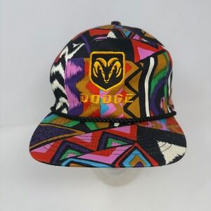 Vintage Dodge Snapback Hat Cap Colorful Abstract Aztec Rope Style San Sun OSFM